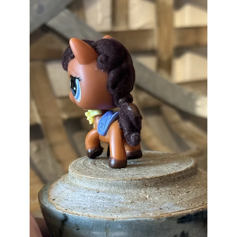 Flocked Authentic Littlest Pet Shop LPS - Horse #627 Mane Pony‎ Brown Award
